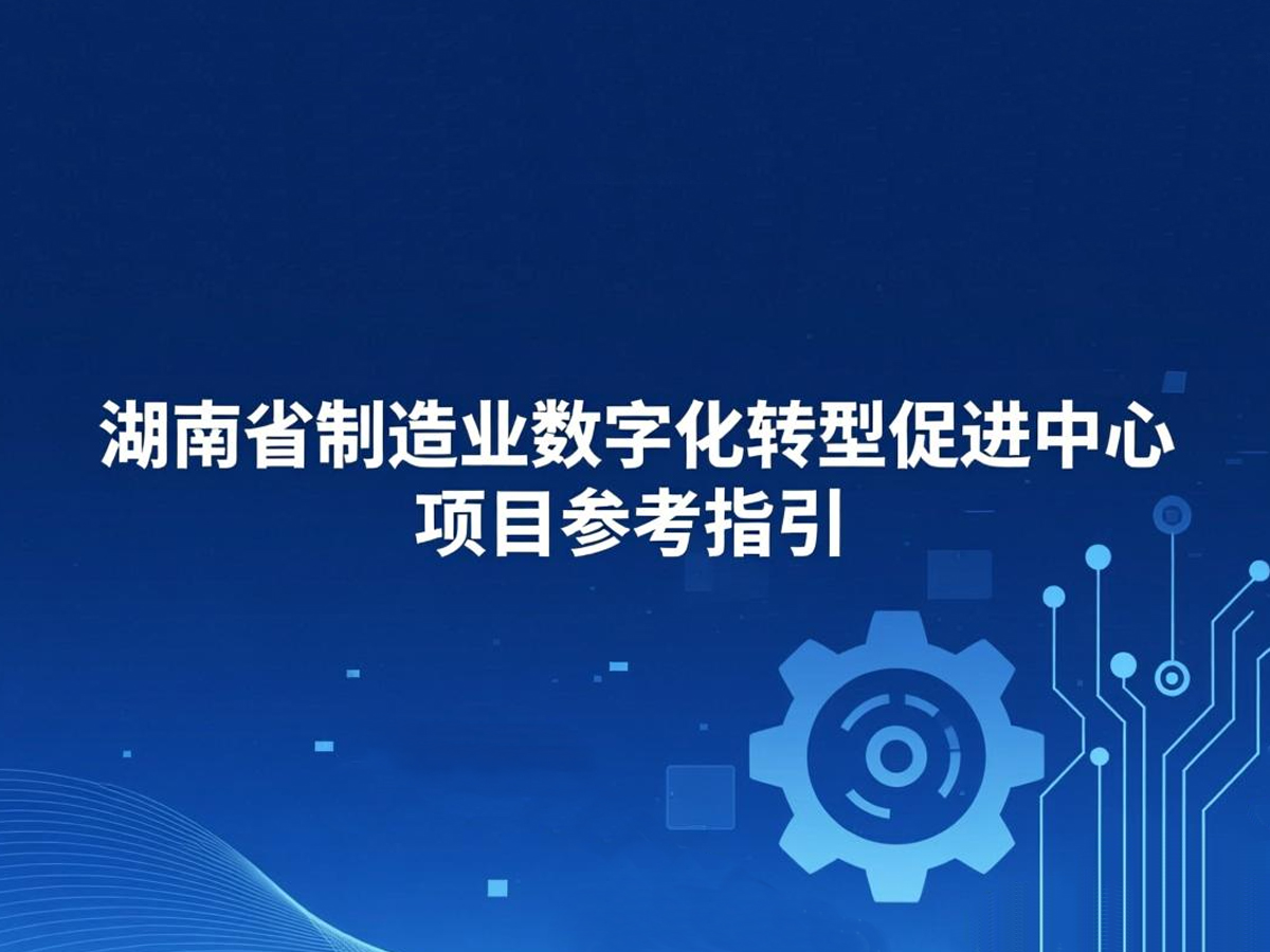 湖南省制造业数字化转型促进中心项目参考指引