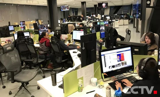 新媒体编辑紧张奋战十九大报道